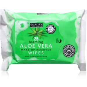 Beauty Formulas Aloe Vera salviette detergenti umidificate con acido ialuronico 25 pz