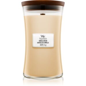 Woodwick Vanilla Bean candela profumata con stoppino in legno 609.5 g