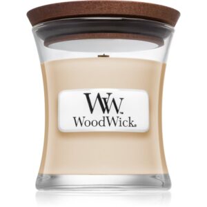Woodwick Vanilla Bean candela profumata con stoppino in legno 85 g