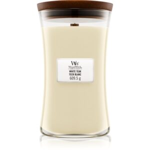 Woodwick White Teak candela profumata con stoppino in legno 609