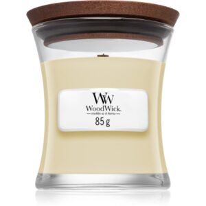 Woodwick White Teak candela profumata con stoppino in legno 85 g