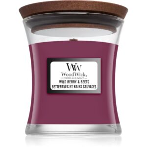 Woodwick Wild Berry & Beets candela profumata con stoppino in legno 85 g