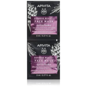 Apivita Express Beauty Brightening Face Mask Artichoke maschera idratante intensiva con AHA Acids 2x8 ml
