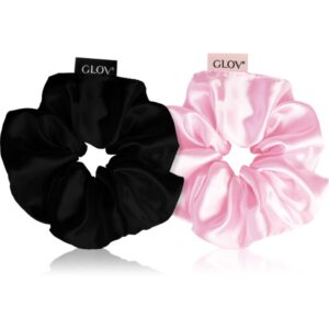 GLOV Satin Scrunchies S elastici per capelli Pink/Black 2 pz