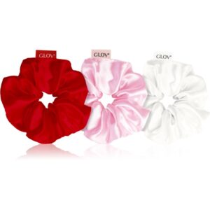 GLOV Satin Scrunchies L elastici per capelli White/Pink/Red 3 pz