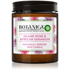 Air Wick Botanica Island Rose & African Geranium candela profumata con aroma di rose 205 g