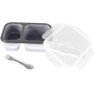 Zopa Silicone Lunch Box Large set posate Dove Grey 21x15 cm 1 pz