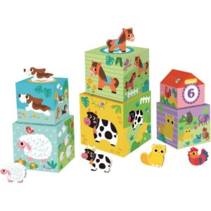 2Kids Toys Animal Blocks cubi in legno 12m+ 12 pz