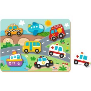 2Kids Toys Shape Puzzles attività giocattolo a incastro Traffic 12m+ 8 pz