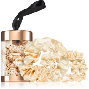 BrushArt Gift for You Slim & Midi satin scrunchie set elastici per capelli Blonde latte 3 pz