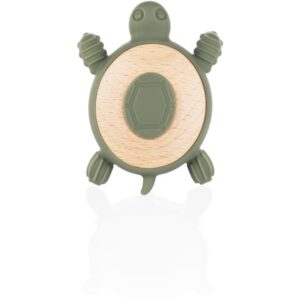 Zopa Silicone Wooden Teether Turtle dentaruolo 0 m+ Forest Green 1 pz