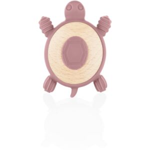 Zopa Silicone Wooden Teether Turtle dentaruolo 0 m+ Old Pink 1 pz