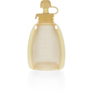 Zopa Silicone Refillable Baby Food Pouch tasca per gli alimenti 0 m+ Transparent Yellow 120 ml