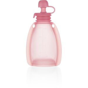 Zopa Silicone Refillable Baby Food Pouch tasca per gli alimenti 0 m+ Transparent Pink 120 ml