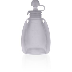 Zopa Silicone Refillable Baby Food Pouch tasca per gli alimenti 0 m+ Transparent Grey 120 ml